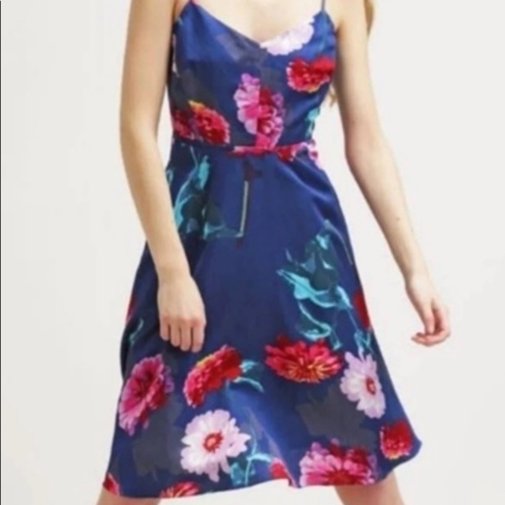 Banana Republic Blue Strappy Floral Dress Sz 0